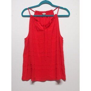 Cremieux Camisole top swing flowy Sz L coral lightweight textured STUNNING euc